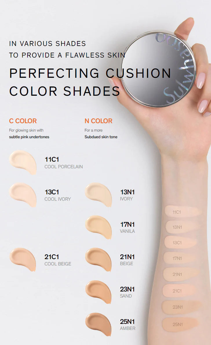 SULWHASOO Perfecting Cushion SPF50+ PA+++ 15g+15g Refill [Select from 8 Shades]