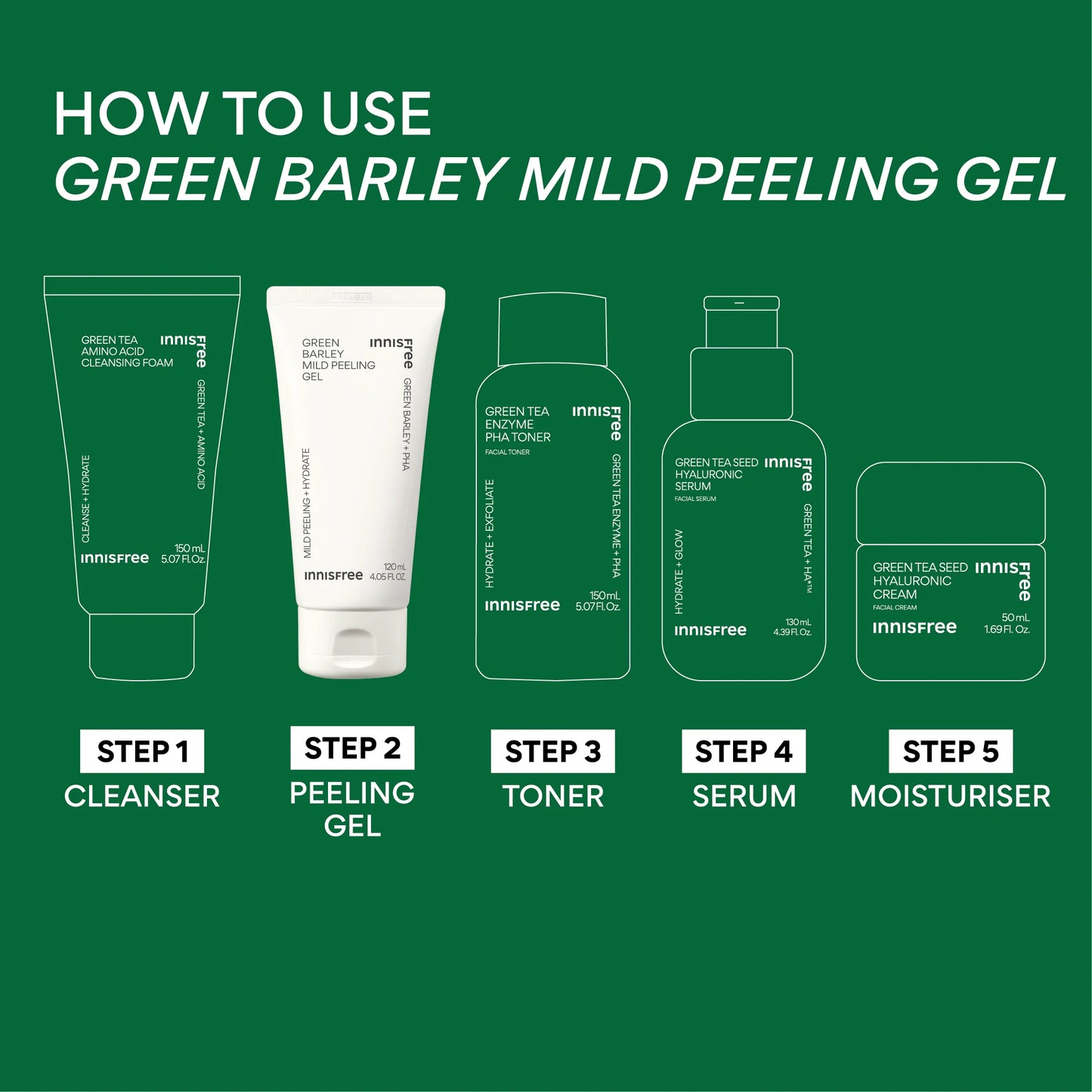 INNISFREE Green Barley Mild Peeling Gel 120ml