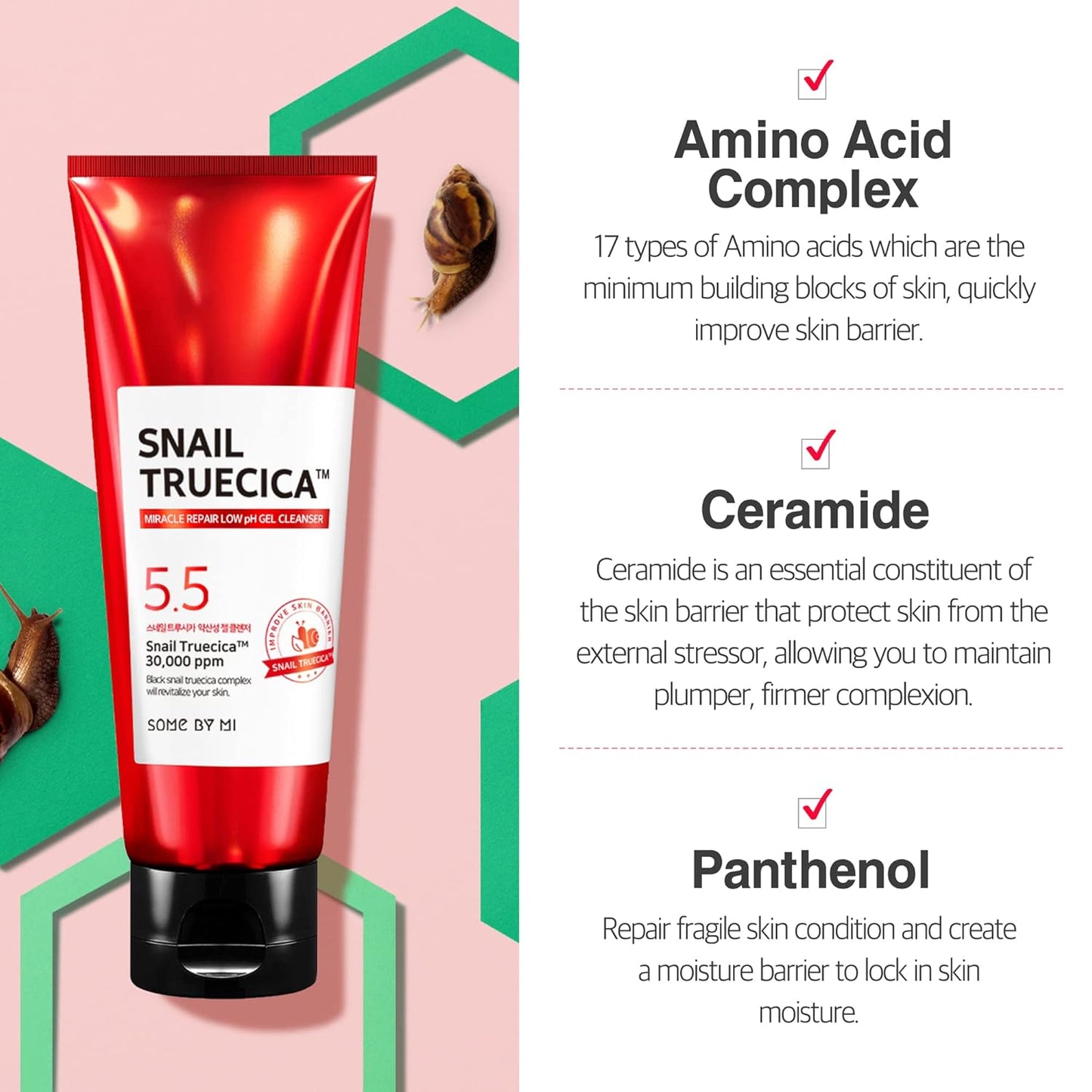 SOME BY MI Snail Truecica Miracle Repair Low pH Gel Cleanser 100ml