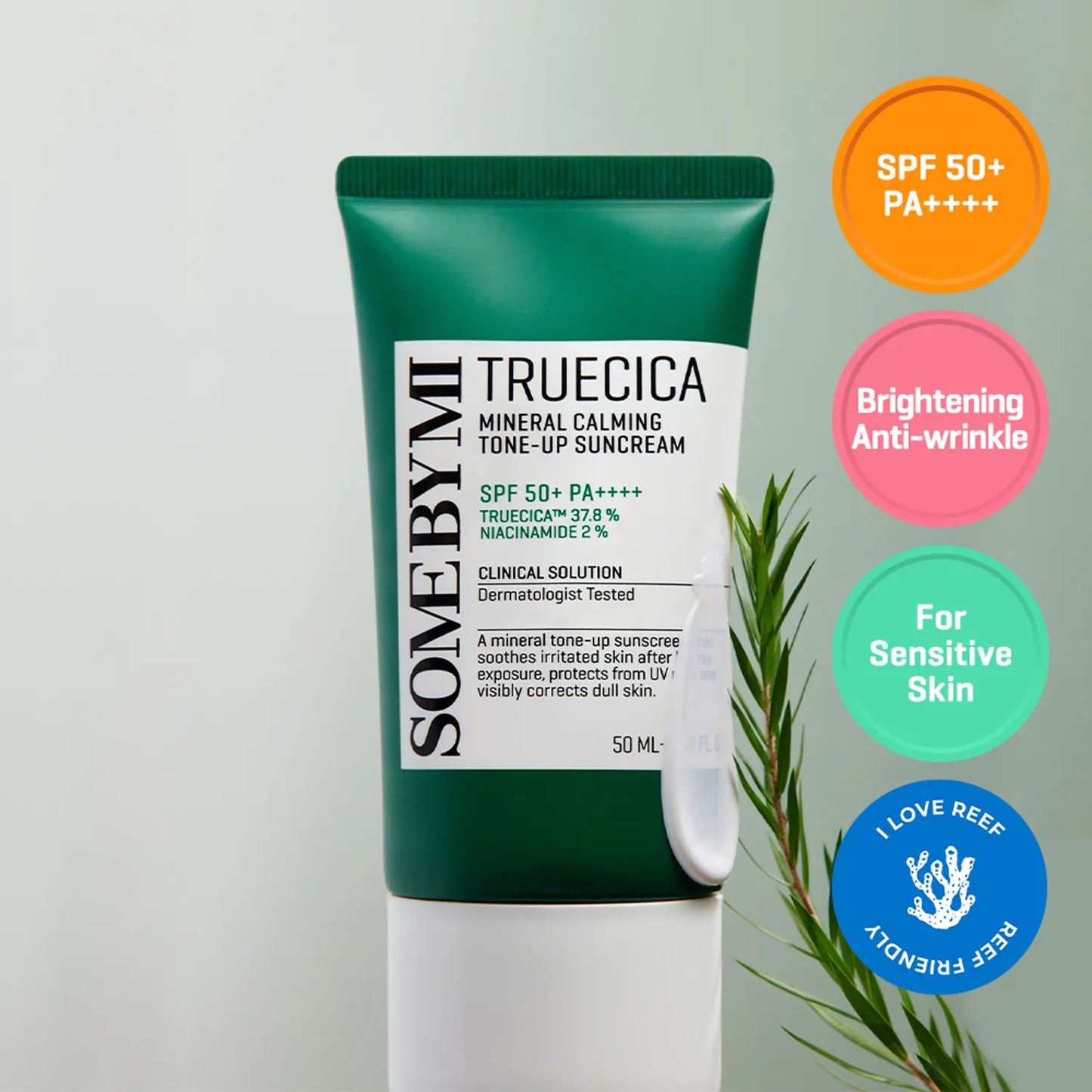 SOME BY MI Truecica Mineral Calming Tone-Up Suncream SPF50+ PA++++ 50ml