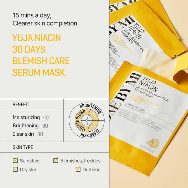 SOME BY MI Yuja Niacin Blemish Care Serum Mask 10ea x 25g