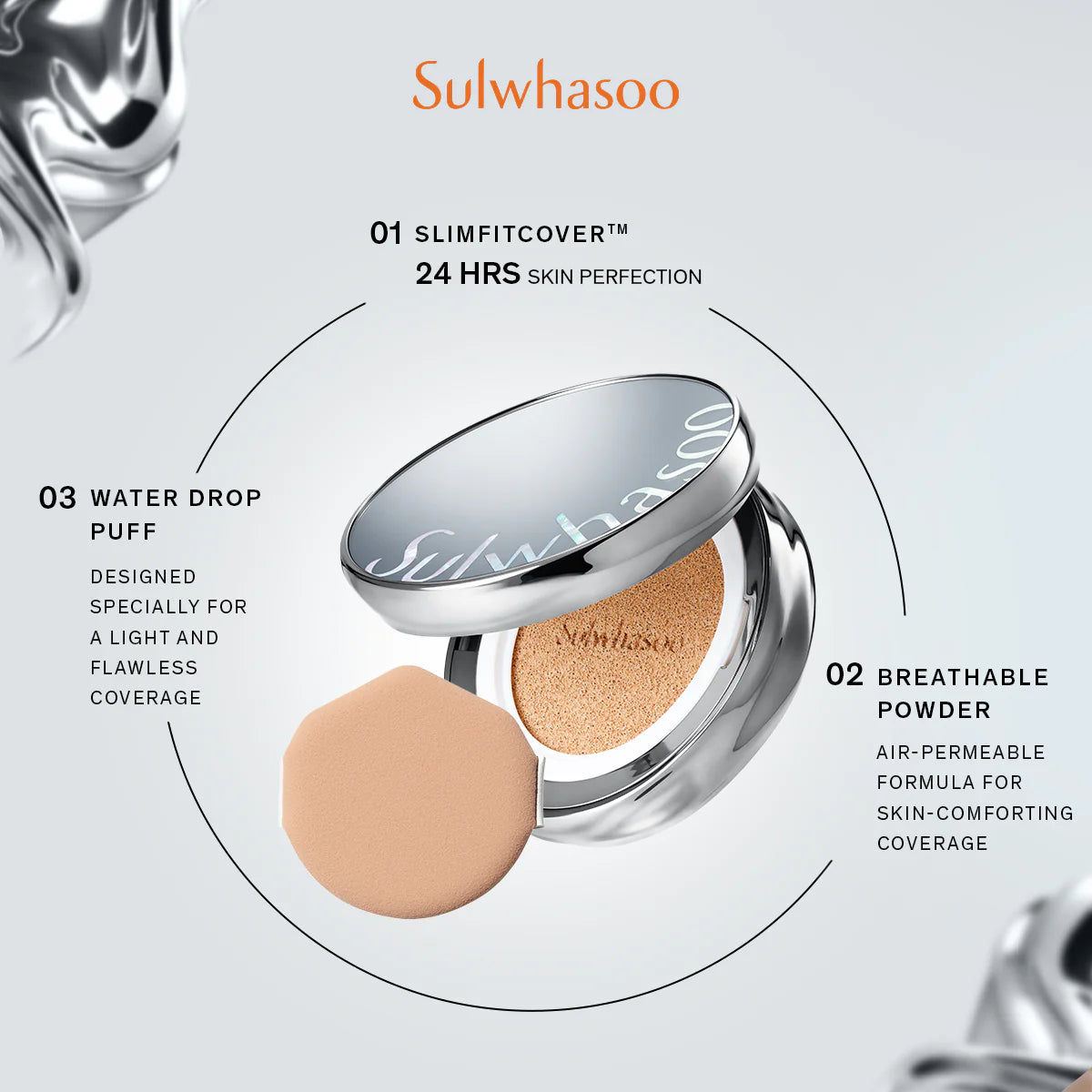 SULWHASOO Perfecting Cushion Airy SPF50+ PA+++ 15g [Select from 6 Shades]