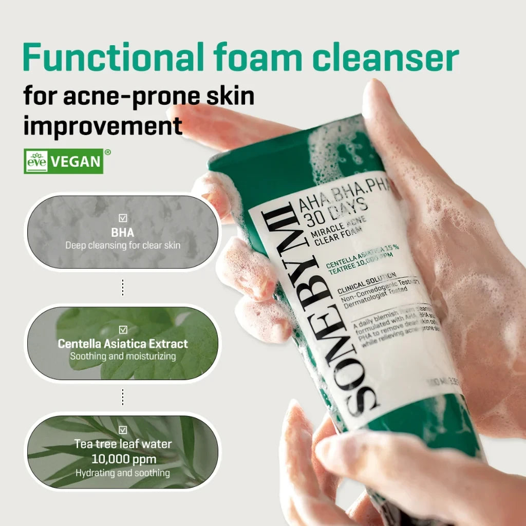 SOME BY MI AHA.BHA.PHA 30 Days Miracle Acne Clear Foam 100ml