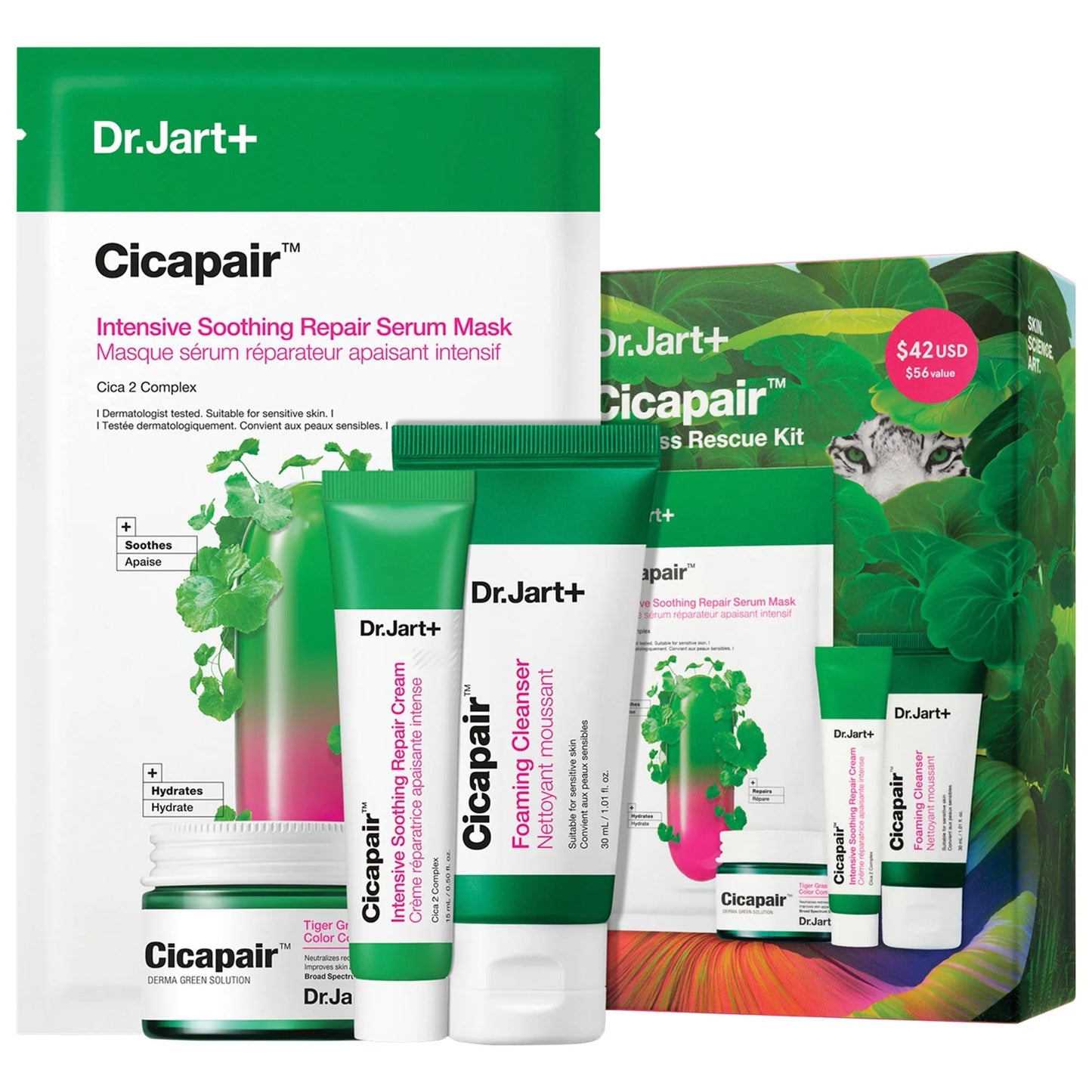 Dr.Jart+ Cicapair™ Sensitive Skin Serum Face Mask For Redness 5 Sheets x 25g