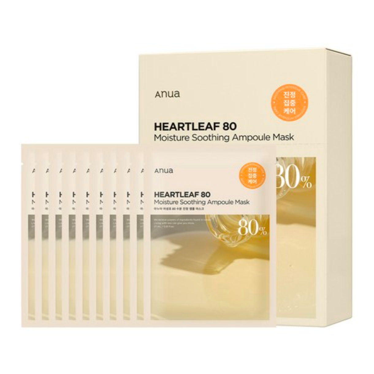 ANUA Heartleaf 80 Moisture Soothing Ampoule Mask 10ea x 27ml